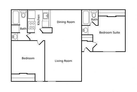 a floor plan of a living room and a dining room